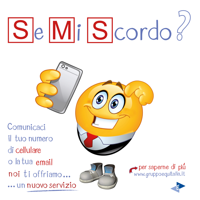 Equitalia, logo servizio 'Sms - se mi scordo'