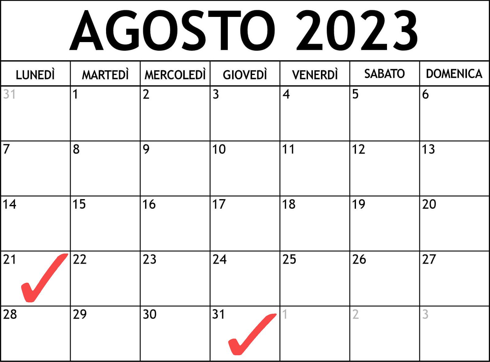 21 agosto giornata di “rientri fiscali”