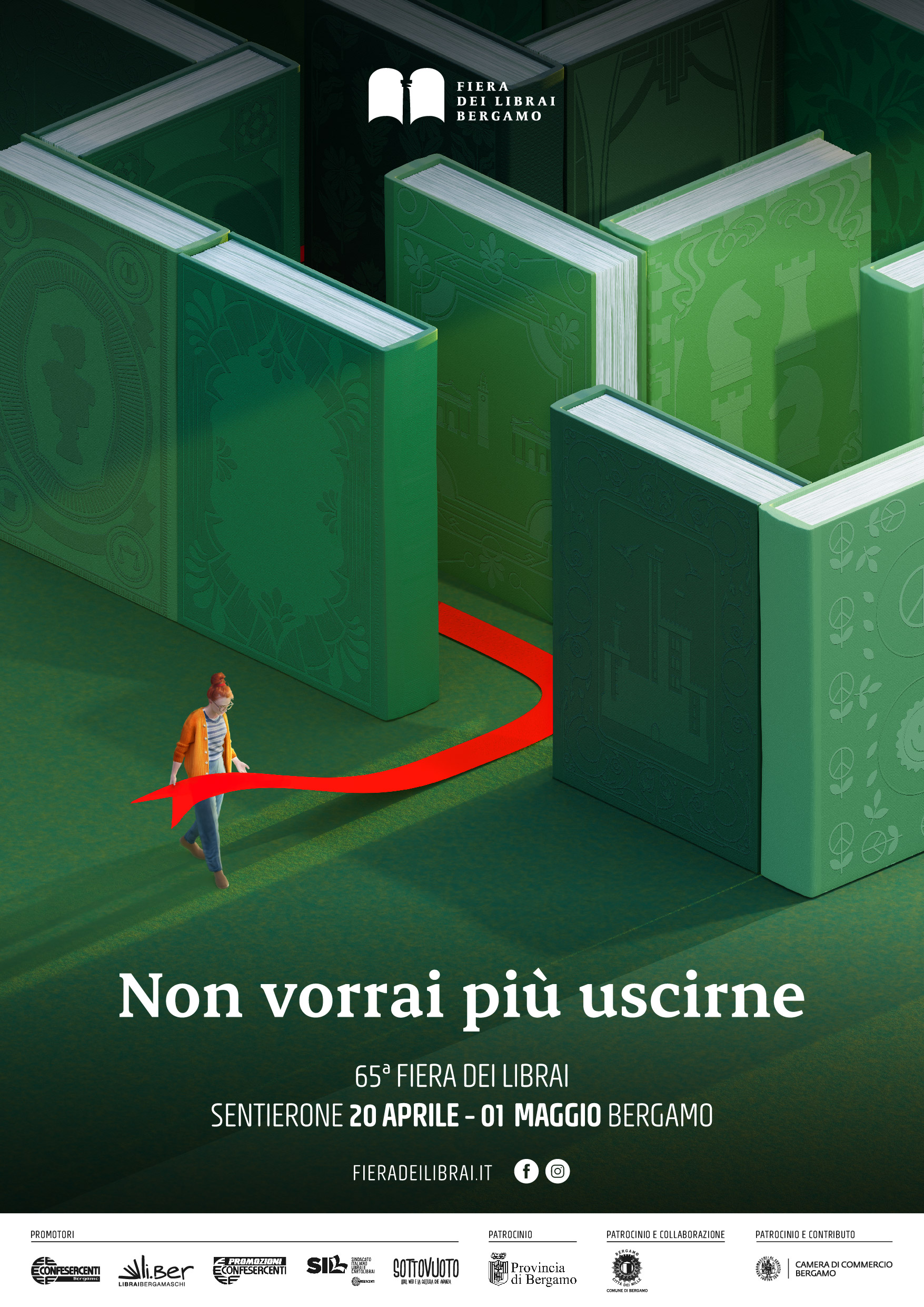 65^ Fiera dei Librai Bergamo: "Non vorrai più uscirne". Dal 20 aprile al 1 maggio 2024 Sentierone, Bergamo