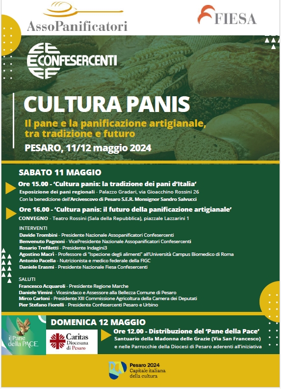 “Cultura Panis: il pane e la panificazione artigianale, tra tradizione e futuro”, l’evento di Assopanificatori l’11 e 12 maggio a Pesaro