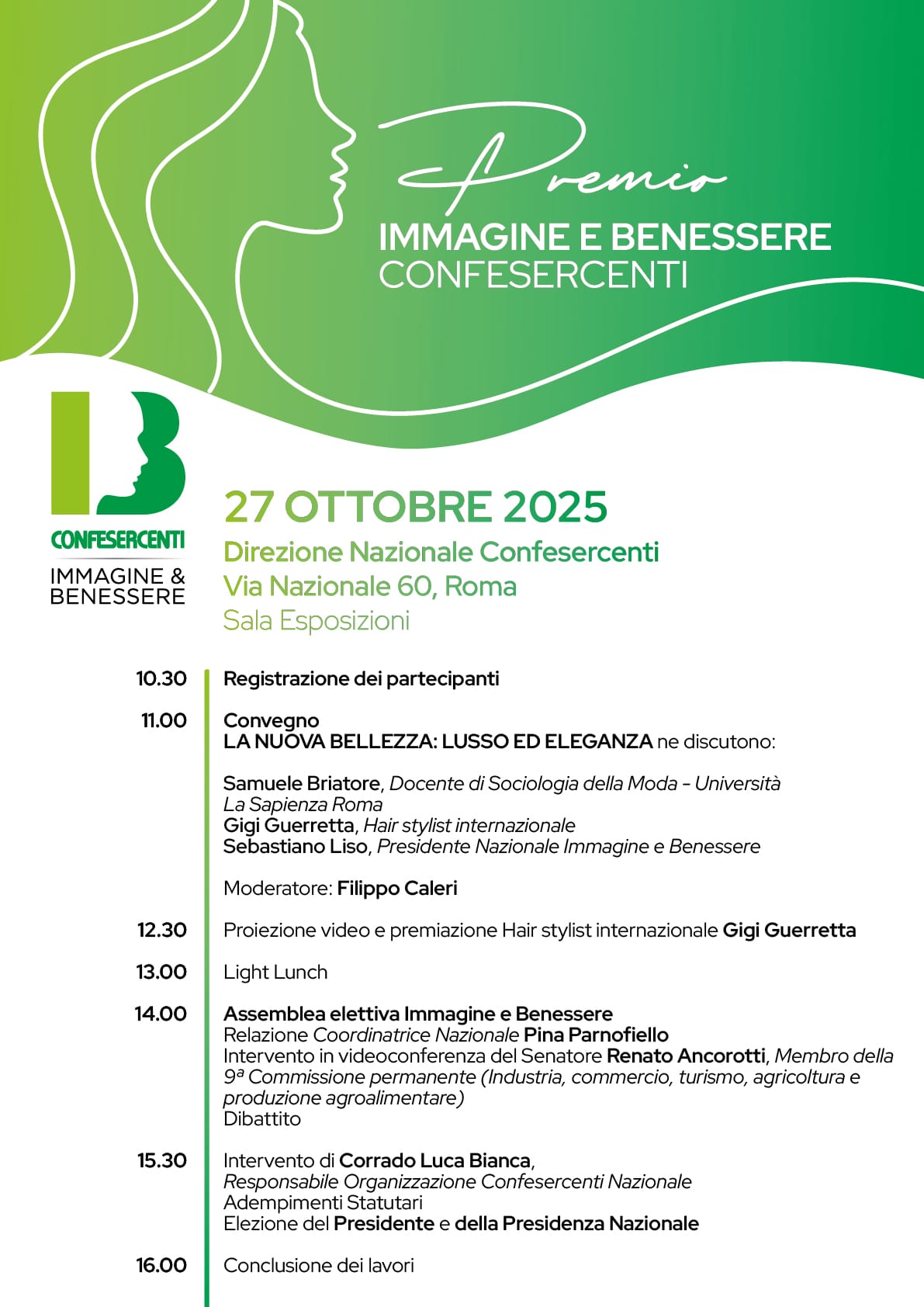 Lunedì 27 ottobre l'Assemblea elettiva Immagine e Benessere