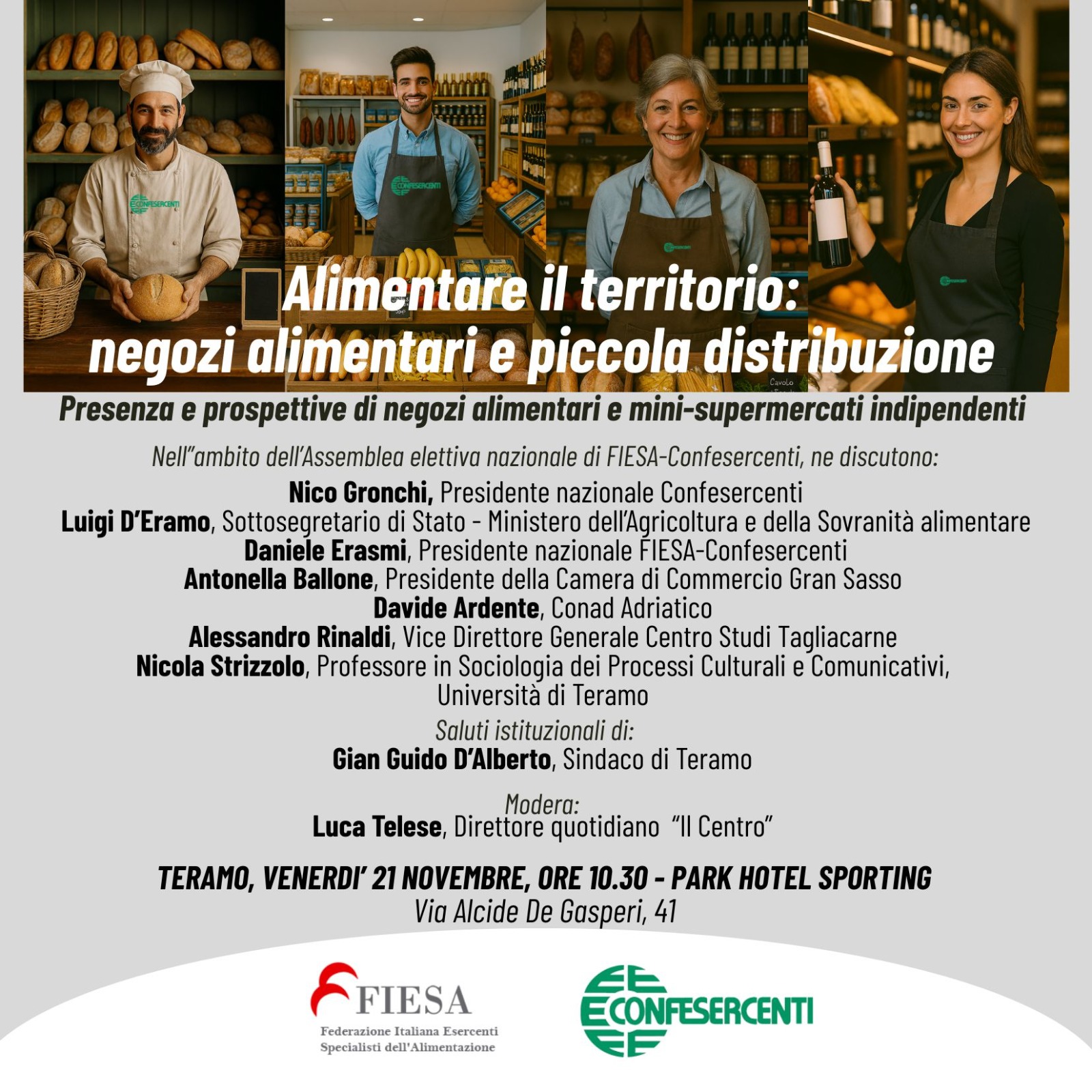 Teramo: l’Assemblea Nazionale Fiesa Confesercenti il 21 novembre