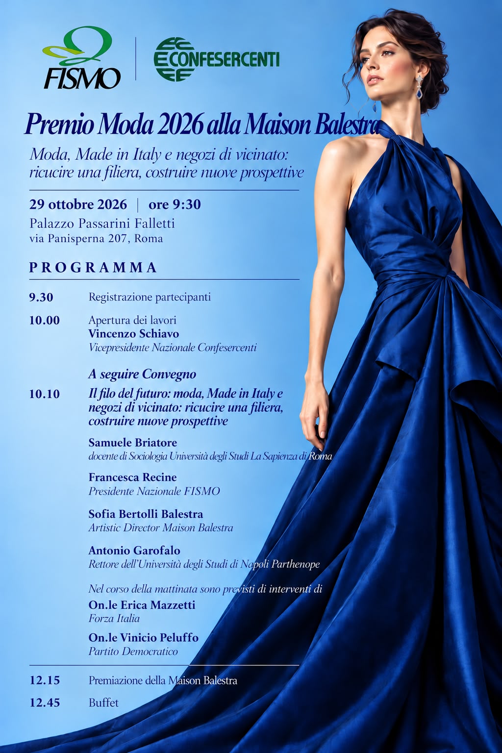 Il filo del futuro: moda, Made in Italy e negozi di vicinato al centro del convegno FISMO-Confesercenti, il 29 ottobre a Roma